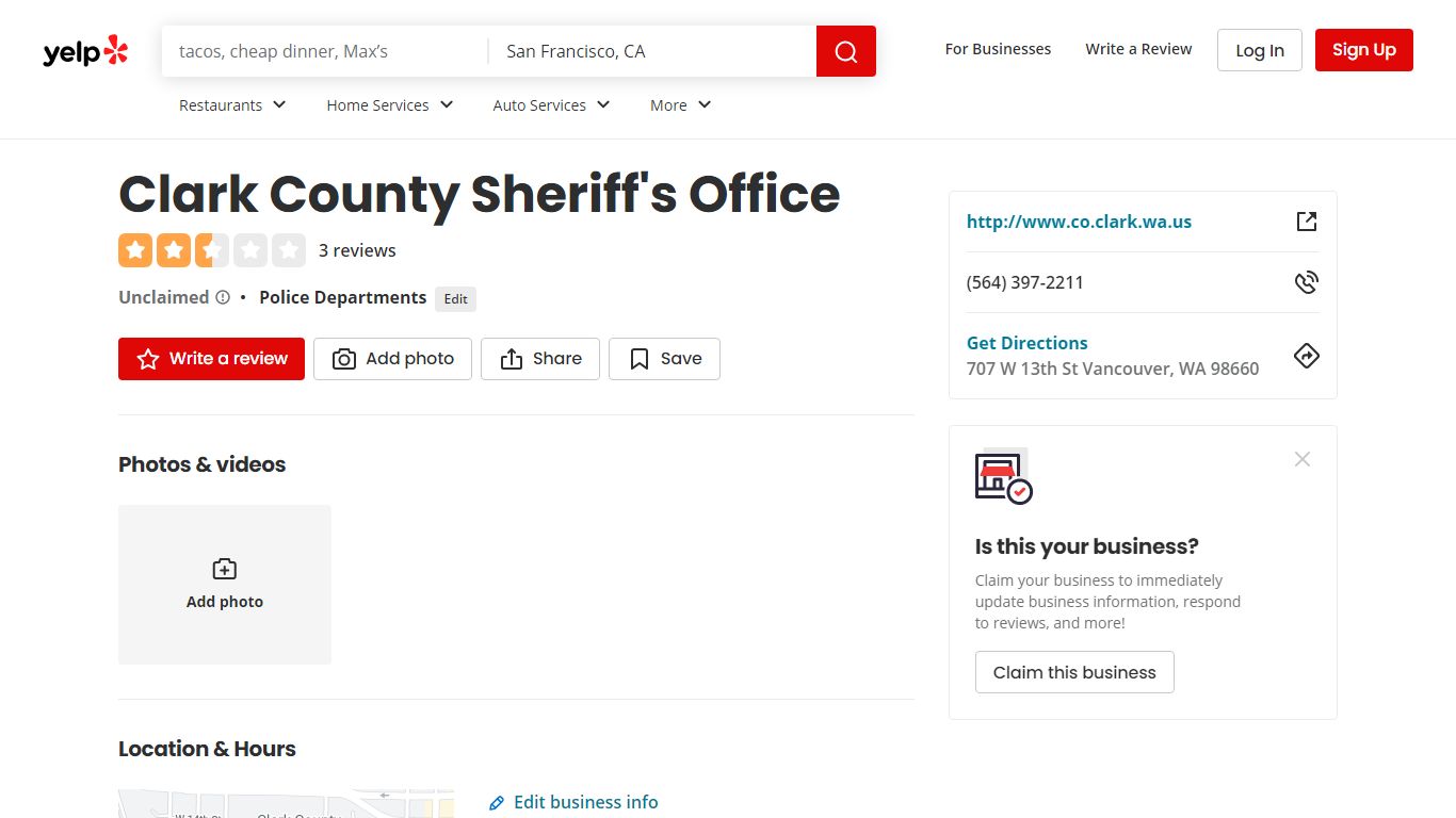 Clark County Sheriff's Office - Vancouver, WA - Yelp